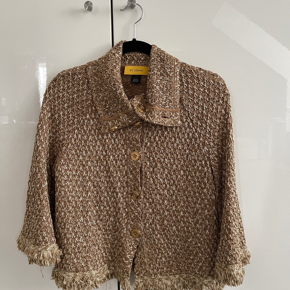 St John Gold Knit Sweater Jacket P XS - Picture 5 of 5